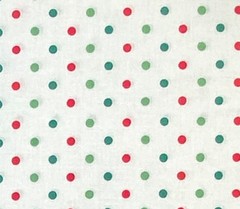 Red & Green Dots on White Fabric, by Half Yard, Christmas Polka Dots