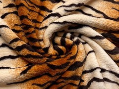 Double Sided Super Soft Cuddle Fleece Fabric Material TIGER