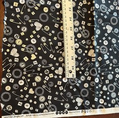 Fabric Lot Heavy on The Metal… Hardware 28”x44” Pins Buttons Hearts