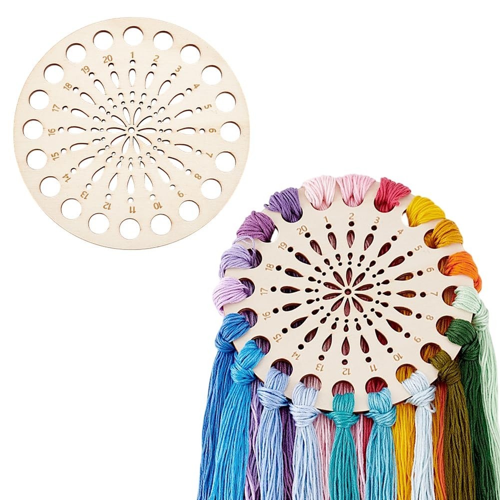 PH PandaHall 2pcs Wooden Embroidery Floss Organizer Cross 139x4mm, Beige