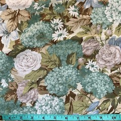 Vtg 1981 Arthur Sanderson Flower Show Home Decor Fabric Cotton 7 3/4 Yds x 50″W