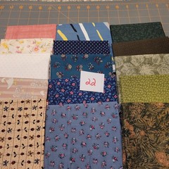 LOT OF 15 FAT QUARTERS COTTON FABRIC ASSTD COLORS & DESIGNS lot 22