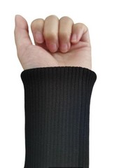 Black Seamless Rib Cuffs 2×2 Rib Knit Replacement Jacket Trims 1 Pair