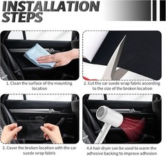 Suede Car Wrap Interior Vinyl, Self-Adhesive Interior Covering Dash Steering