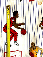 Basketball Print by Princess Fabric Inc White Multicolor 42″ x 53″ L