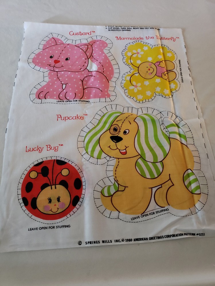 Strawberry Shortcake & Friends Doll Pattern Cut &Sew VTG 1980 Spring Mills #5711