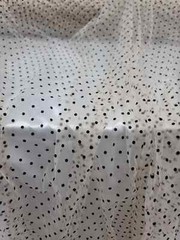 Nude Beige Tulle Velvet Polka dots Fabric For Dress Fabric By The Yard Stretch