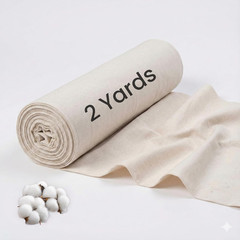 100% Cotton Muslin Fabric by the Yard – Natural Unbleached, Medium Weight Sewing