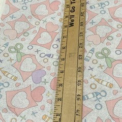 Vintage Precious Moments Fabric 3 Ydx44” Uncut Pastel Heart Crayon Spectrix 2001