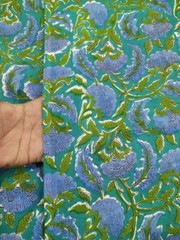 2.5 Yard Hand Block Print Handmade Cotton Indian Natural Sanganeri Print Fabric