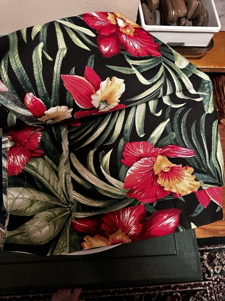 Berkshire Outdoor Turcotte Onyx Tropical Floral Fabric 102 X 56 Over 2 Yd