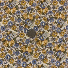 OOP Feedsack VC 1930 Floral Fabric By Windham Blue Golden Yellow Green White BTY