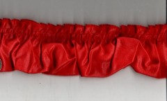9 YDS WRIGHTS RED RUFFLE GATHERED TRIM