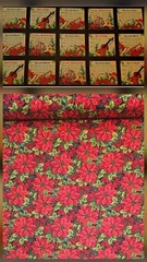 Elizabeth Studios – 1 Panel & 1 Yard Bundle – Musical Song & Poinsettia Fabric