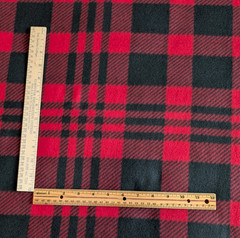 Blizzard Fleece Fabric Black & Red Check Plaid 59″ Wide BTY