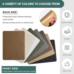 Quick Fix Self-Adhesive Velvet Patch for Sofa Repairs – 2 Pcs Brown 9.5″ x 11″