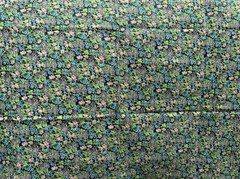 Vintage 1950’s Cotton Floral Fabric Black Green Blue Brown Mid Century