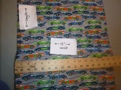Race Cars on Grey Cotton Fabric – 15 INCHES WIDE and 36 INCHES LONG