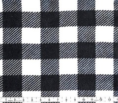 BTY HOLIDAY BUFFALO CHECKED BLACK & WHITE ANTI PILL FLEECE FABRIC 1 YD 60 x36″