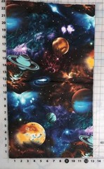 Robert Kaufman Stargazers Solar System Fabric remnant 23″ x 13″ planets stars