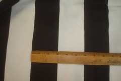2 Yds Premier Prints Fabric Cotton Black Off White Wide Stripe Upholstery 55″w