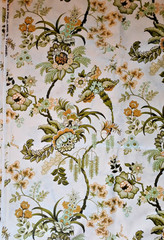 5 YDS 5th Avenue Designs Home Decor Fabric Yellow Jacobean Floral Glazed Cotton