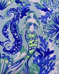 Lilly Pulitzer Dobby Cotton Fabric Sea Glass Aqua Seeing Double 210″ x 54″