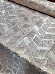 PINK ROSE GOLD Triangle Brocade Fabric Sold By The Yard Textured Metallic Fabric