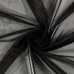 Power Stretch Mesh Black, Fabric by the Yard Cut Yard, Black