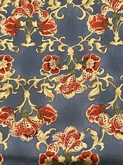 upholstery floral fabric blue Beige Red Classic Retro Style 57×142″ 4 Yards