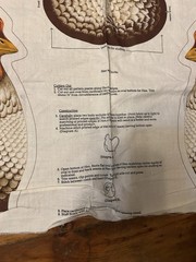VINTAGE VIP CRANSTON PRINT WORKS CUT & SEW PREPRINTED HEN & CHICKS PANEL – BROWN