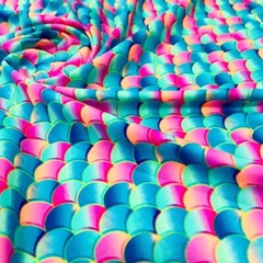 Spandex Fabric Pastel Mermaid Scales Print 4way Stretch by the yard for Swimwear