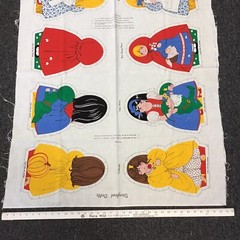 Vtg Cinderella Snow white Cut&Sew Pillow 4 Storybook Dolls Fabric Panel Cranston