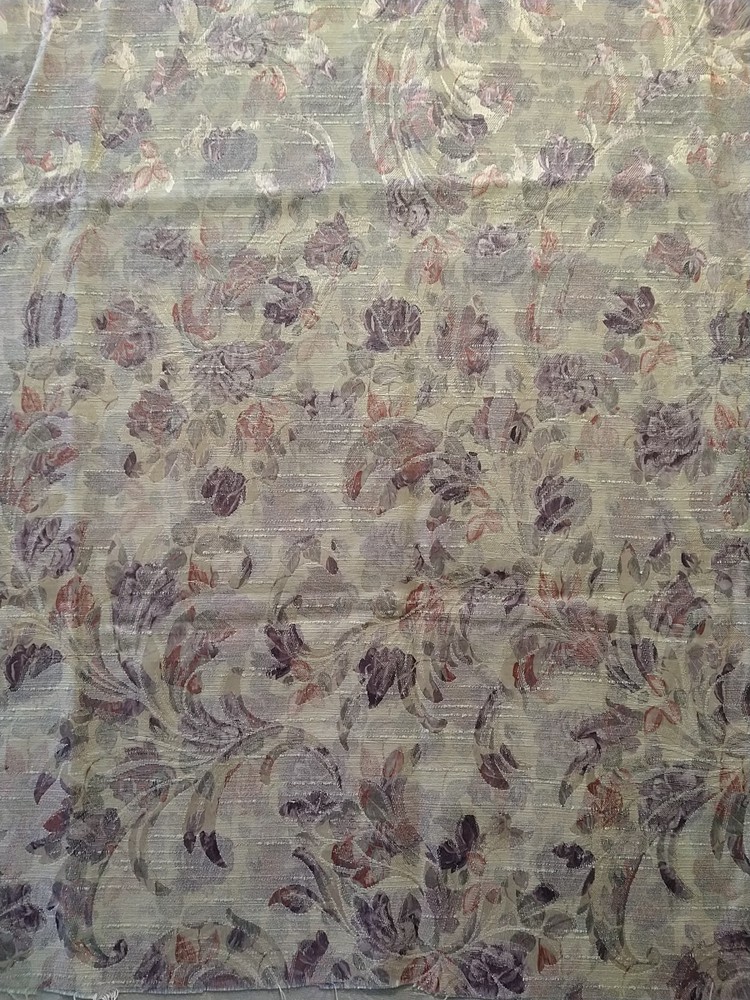 Jacquard Tapestry Drapery Fabric Roses Mauve Pink Gold 40″ Long x 56″ Wide