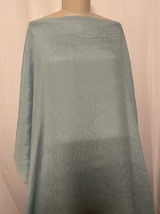 100% Silk Crinkled Crepe De Chine Light Teal Blue Fabric By The Yard 48″ Wide