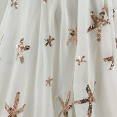 Solid Embroidery Chiffon Fabric Starfish Chiffon Fabric Sea Star Chiffon Lace