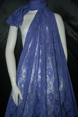 Crochet Lace Nylon Knit Fabric Floral Deep Periwinkle color by the yard
