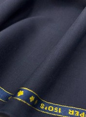 Navy Blue Super 150s Wool Blend Fabric Suiting Thobe Dishdasha 3.50m x 1.50m