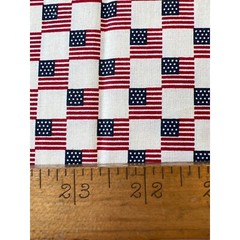 Fabric – RARE Checkered July 4th Flags 2004 Fabric Traditions 50” x 45” inches