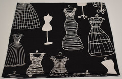 FAT QUARTER LOT of 2 BLACK WHITE mannequin DRESS FORM elsmerelda DOTS