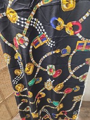 Supple Clothing Fabric Jewels Blacl Background 60 Wide 1.75 Yards