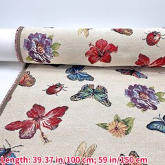 Colorfull Butterfly Jacquard Fabric DIY Skirt Coat Clothes Craft Sewing Material