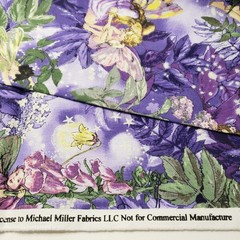 Sparkly Night Fairies Fabric Purple Cicely Mary Barker Michael Miller 1 Yard