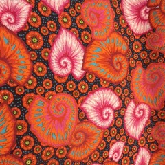 FreeSpirit Tropicalism Seashell Beach Multicolor Cotton Fabric Quilting 5-3/4 yd