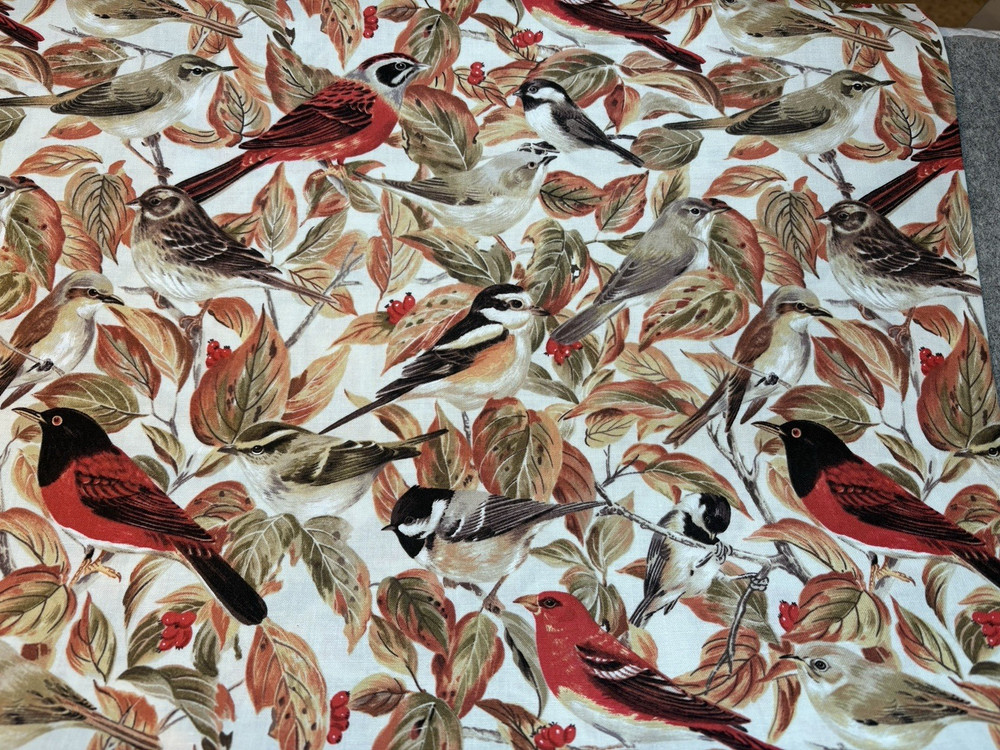 JoAnn’s Bird cotton quilt fabric Fall colors by the yard
