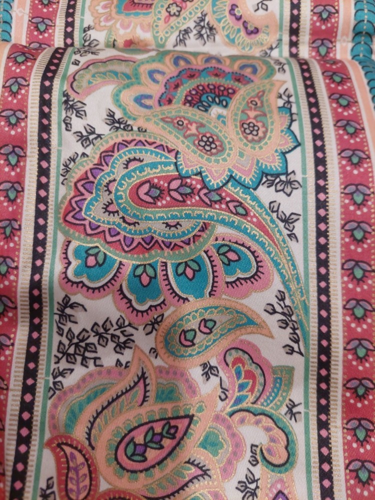 Paisley Stripe Darker Pastel Colors 1.5 Yards 45″ Wide Med Weight Upholstery