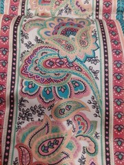 Paisley Stripe Darker Pastel Colors 1.5 Yards 45″ Wide Med Weight Upholstery