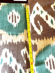 Aztec Wester Cotton Designer Fabric by Century Aqua Blue Brown Beige 17 x 22 NWT