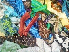 Lunn Fabric Scraps 1 Pound ~4 Yards Artisan Batik Prisma Grab Bag Strips Only