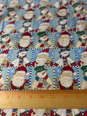 Santa, snowman small blocks print vintage Brother Sister Design 38″ x 45″